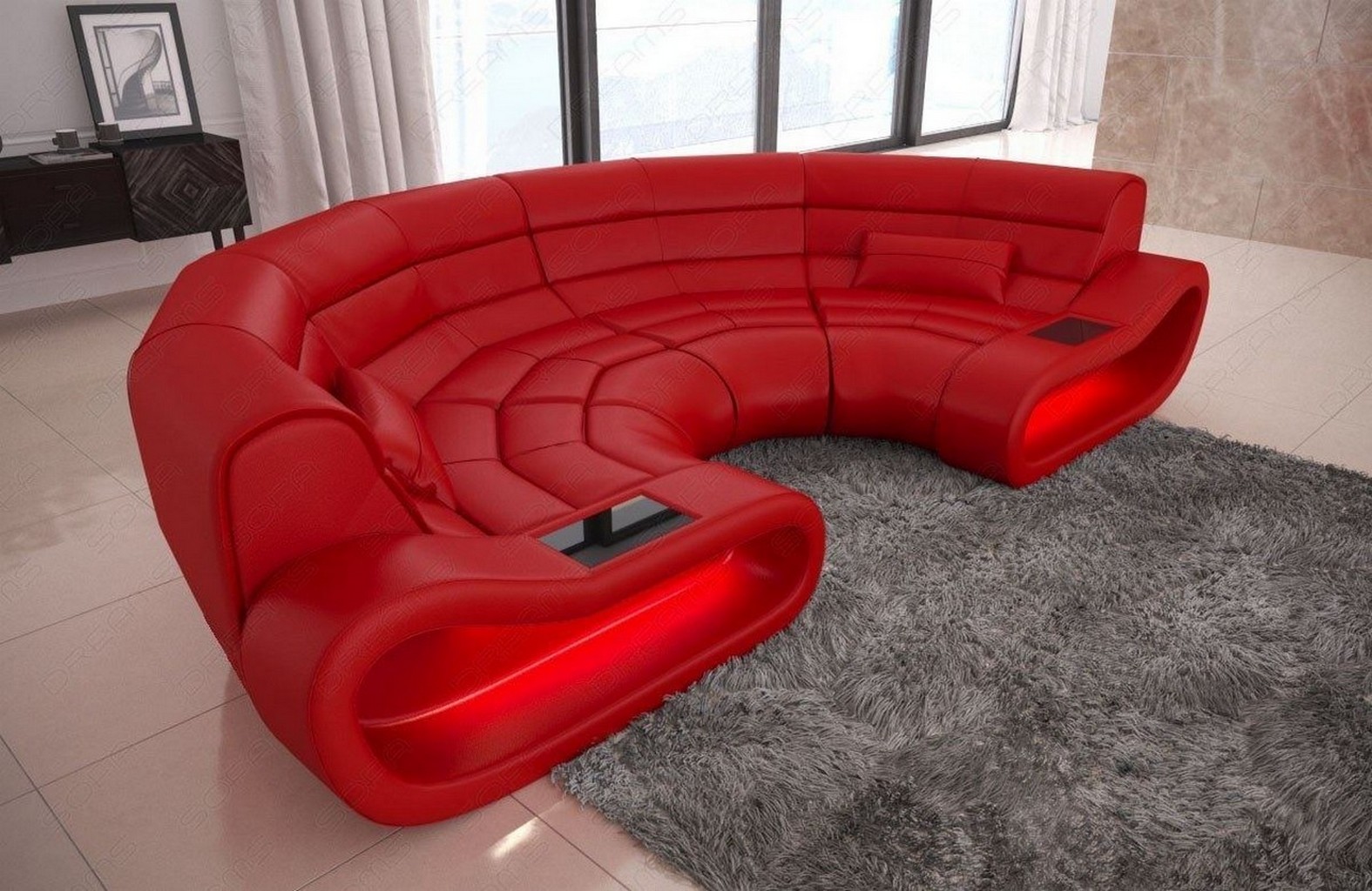 Sectional Corner Sofa Concept C Shape With Led Genuine Leather Design Sofa Ebay