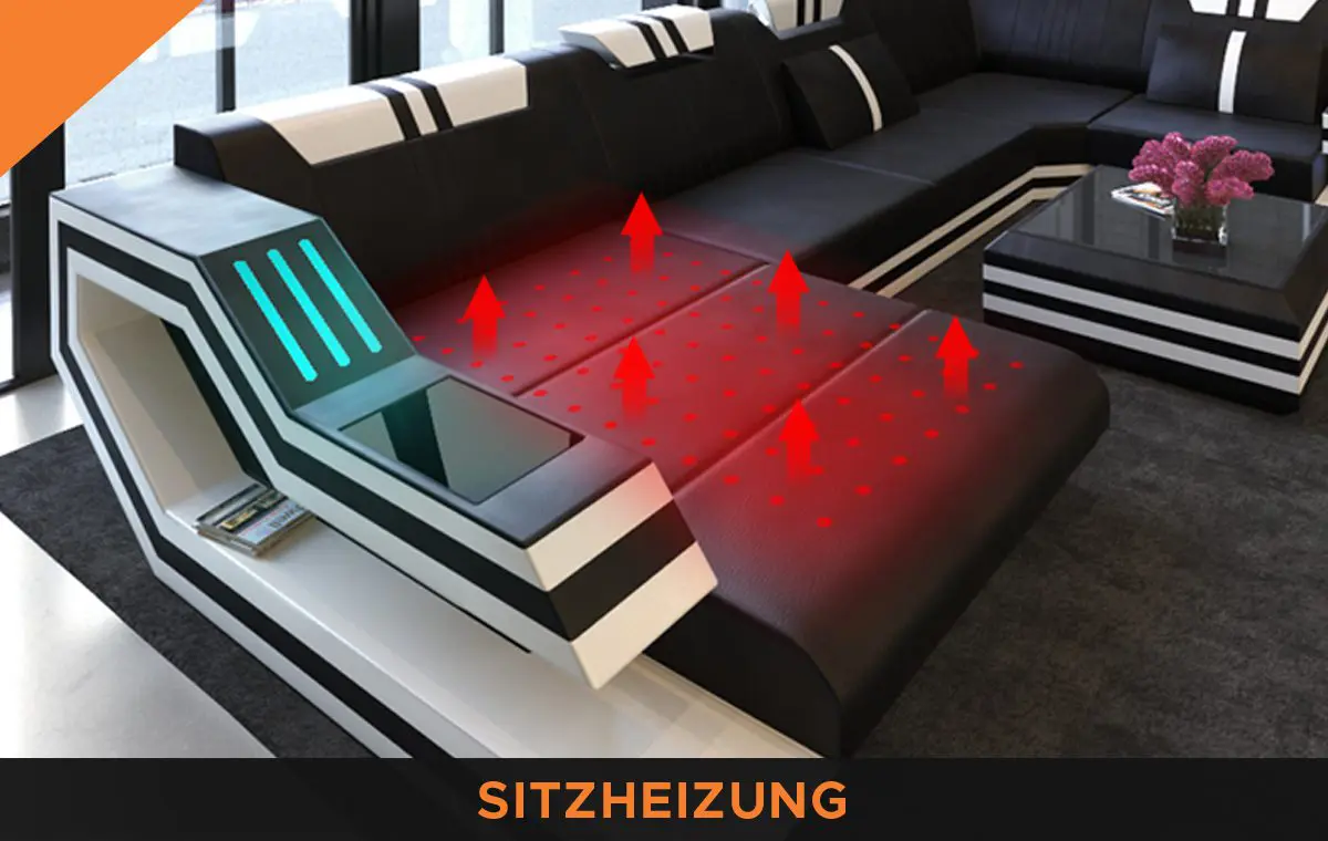 Hochwertige Sitzheizung im Designersofa