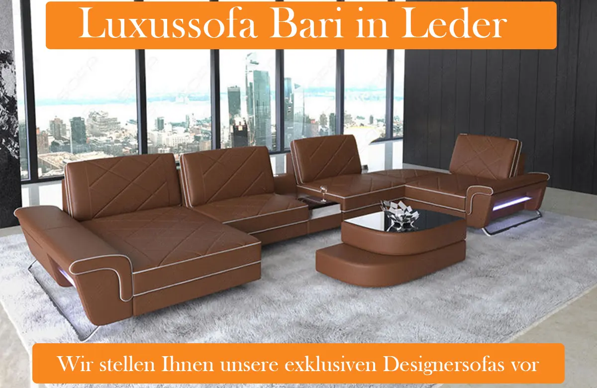 Sofa Bari in Leder - der pure Luxus