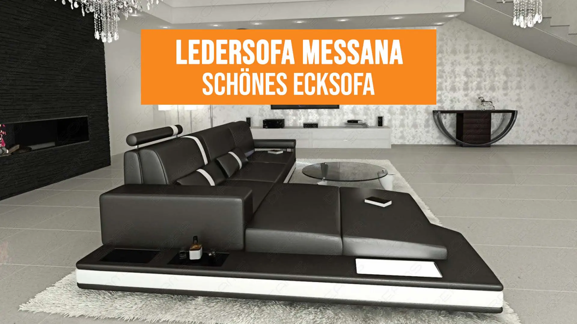 Ledersofa Messana - schönes Ecksofa