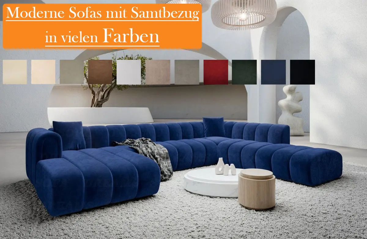 Sofa mit Samtbezug - Samtsofa