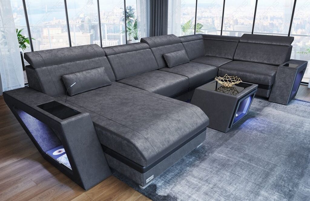 Sofa in Samt mit Kopfstützen - Das perfekte Stoffsofa